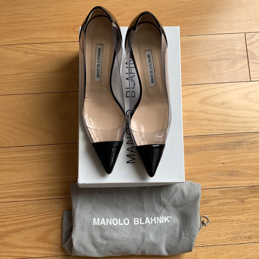 Manolo Blahnik Pacha PVC Cap-Toe Pump EU 39 / US 8